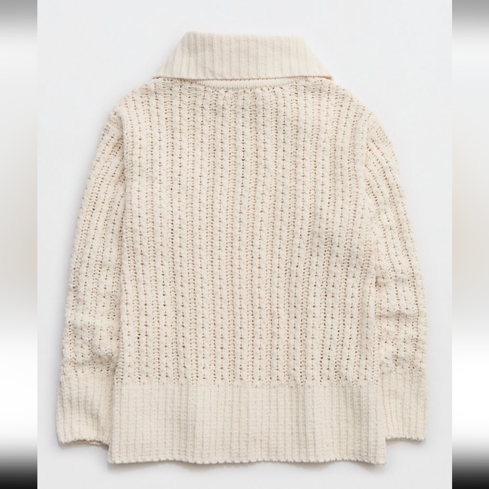 Aerie Cable Car Quarter Zip Oversized Sweater - Picture 5 of 5